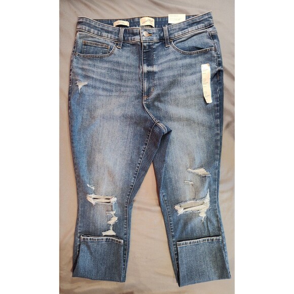 Women's Universal Thread High Rise Distressed Skinny Jeans Blue 17 - Picture 2 of 6